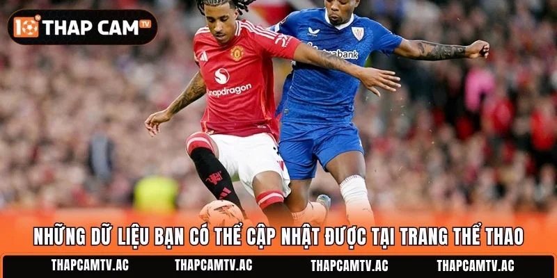 Những dữ liệu bạn có thể cập nhật được tại trang thể thao